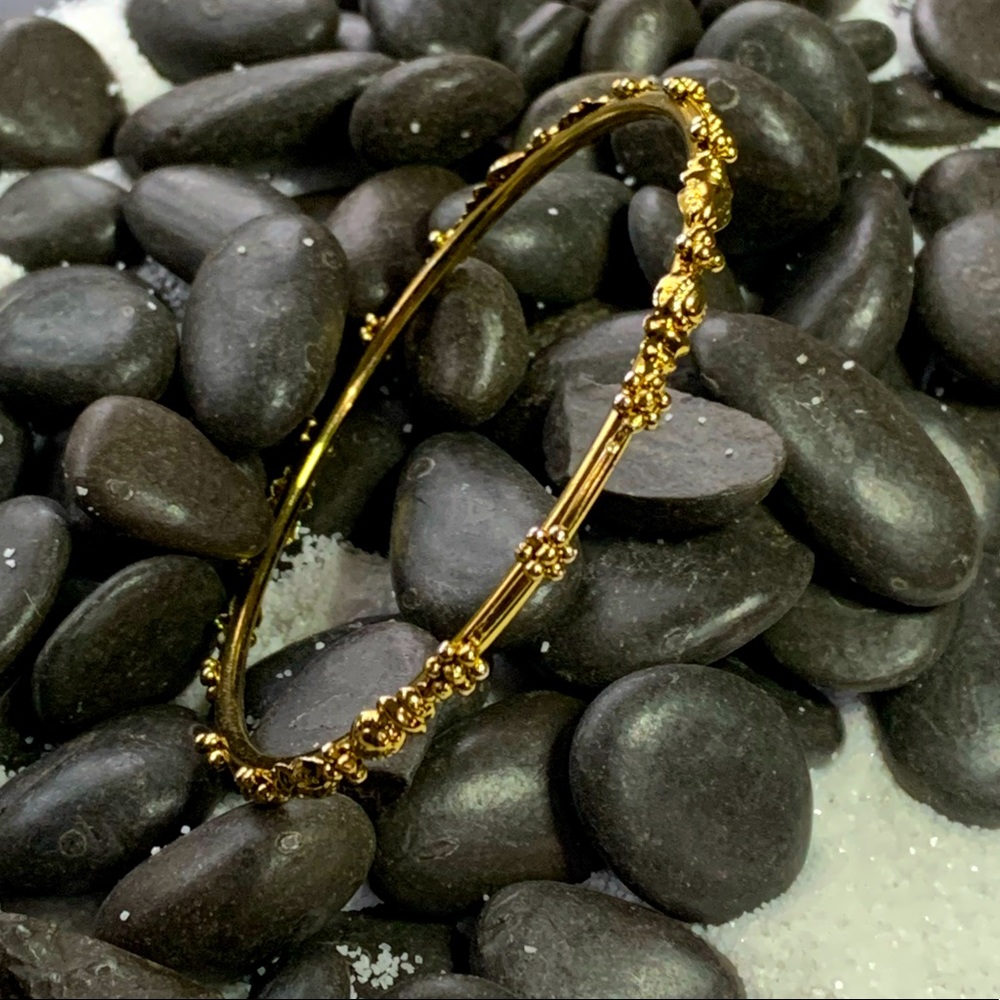 Clearance - Gold Toned Floral Band Bracelet